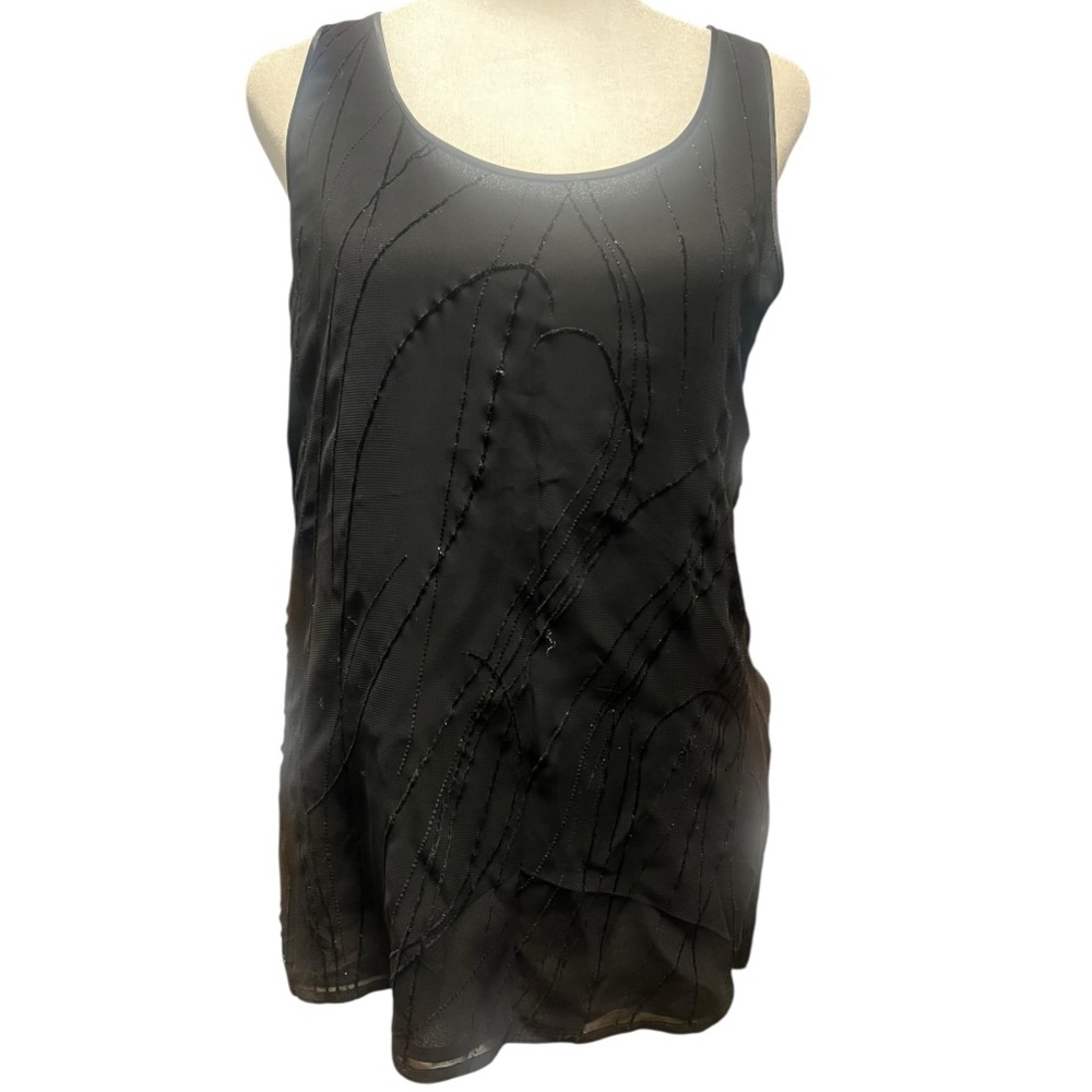 Black Sleeveless Top Sparkle Pattern